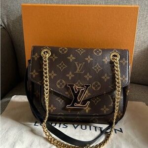 Louis Vuitton Dark Brown Monogram Chain Shoulder Bag